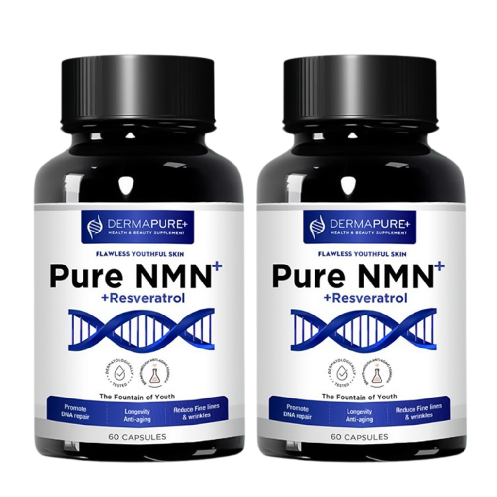 DermaPure+ NMN Plus Supplement 4-in-1 – Antioxidant & Healthy Skin Aging Support, 60 Capsules (1 Pack)