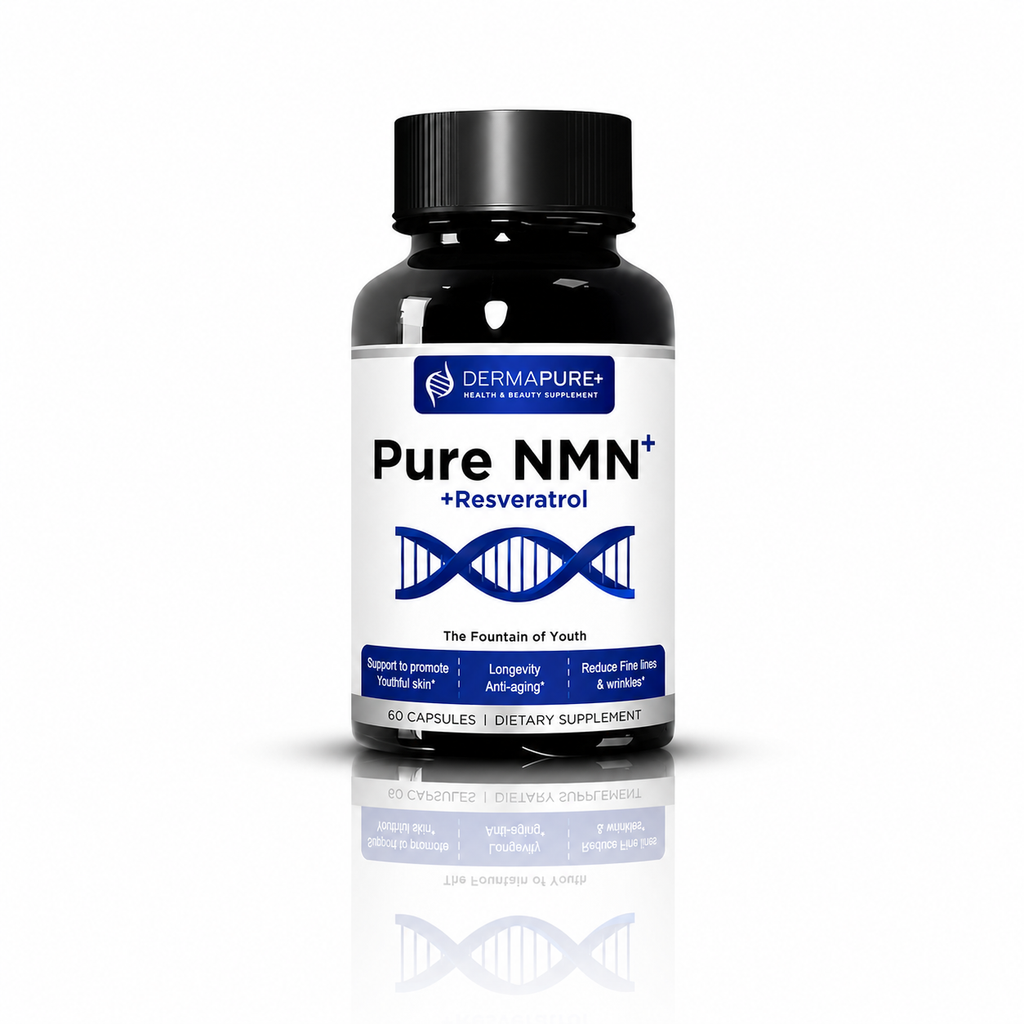 DermaPure+ NMN Plus Supplement 4-in-1 – Antioxidant & Healthy Skin Aging Support, 60 Capsules (1 Pack)